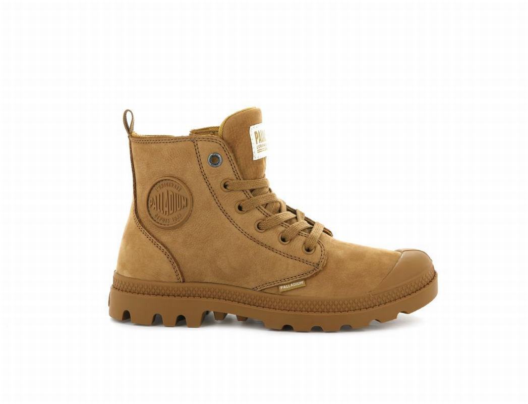 Palladium Pampa Hi Zip Nubuck Womens Boots Gold Australia [KWLUIH-561]